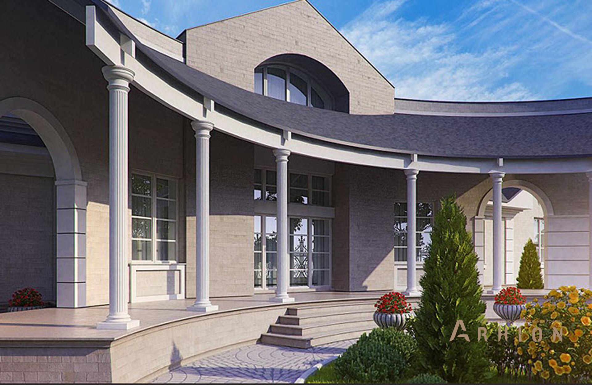 6. Проект одноэтажного дома в современном классическом стиле с многоскатной кровлей, SOV-15, площадью - 352 кв